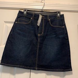 Dark wash denim skirt